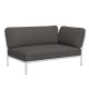 Houe LEVEL Ecke, rechts Kissen: Dark grey. Gestell: Muted white