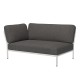 Houe LEVEL Ecke, links Kissen: Dark grey. Gestell: Muted white