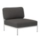 Houe LEVEL Loungesessel Kissen: Dark grey. Gestell: Muted white