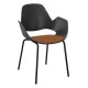 Houe FALK Stuhl mit Armlehne und Rohrbeine und Schale: schwarz, Sitzkissen Terracotta