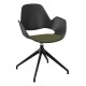 Houe FALK Stuhl mit Armlehne und 4 Sterngestell und Schale: schwarz, Sitzkissen Pine Green