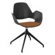 Houe FALK Stuhl mit Armlehne und 4 Sterngestell und Schale: schwarz, Sitzkissen Terracotta