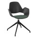 Houe FALK Stuhl mit Armlehne und 4 Sterngestell und Schale: schwarz, Sitzkissen Dark Green