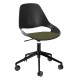 Houe FALK Bürostuhl mit tiefer Armlehne und 5 Sterngestell mit Rollen und Schale: schwarz, Sitzkissen Pine Green