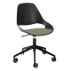 Houe FALK Bürostuhl mit tiefer Armlehne und 5 Sterngestell mit Rollen und Schale: schwarz, Sitzkissen Dark Beige