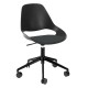 Houe FALK Bürostuhl mit tiefer Armlehne und 5 Sterngestell mit Rollen und Schale: schwarz, Sitzkissen Anthracite