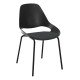 Houe FALK Stuhl mit tiefer Armlehne und Rohrbeine und Schale: schwarz, Sitzkissen Anthracite