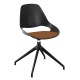 Houe FALK Stuhl mit tiefer Armlehne und 4 Sterngestell und Schale: schwarz, Sitzkissen Terracotta
