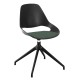 Houe FALK Stuhl mit tiefer Armlehne und 4 Sterngestell und Schale: schwarz, Sitzkissen Dark Green