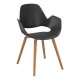 Houe FALK Stuhl mit Armlehne und Holzgestell aus Eichenfurnier und Schale: schwarz