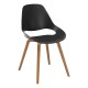 Houe FALK Stuhl mit tiefer Armlehne und Holzgestell aus Eiche massiv geölt und Schale: schwarz