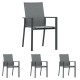 4x Lola Stapelsessel Jazz Aluminium pulverbeschichtet/Textilen dark grey 57x61x89cm