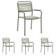 4x Stern Stapelsessel Joris Aluminium Pistazie Kordel Pistazie/Aluminiumarmlehnen Pistazie