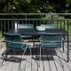 Houe Gartensitzgarnituren Set 4x Sessel Click Pine Green mit FOUR Gartentisch aus Aluminium 90x160 cm