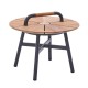 Diamond Garden Beistelltisch Nora Ø 50 cm Aluminium-Dunkelgrau/Recycled Teak Natur