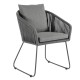 Diamond Garden Kos Stuhl - Dark Grey - Rope-Dunkelgrau/Edelstahl Dunkelgrau/incl, Sitz- und Rückenkissen