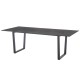 Diamond Garden Kufentisch Oxford - HPL Granit dunkel - 220x100cm - Edelstahl Dunkelgrau