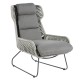 Diamond Garden Naxos Relax Sessel - Light Grey - Rope-Hellgrau/Edelstahl Dunkelgrau/incl, Sitz- und Rückenkissen