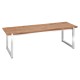 Zebra Quadux Bank 140x45x43 aus Edelstahl und recycelt Teak