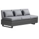 Lola Elements Lounge und Dining 3-Sitzer Aluminium graphite pulverbeschichtet inkl. Tuva dark grey Kissen, beidseitig verstellbar 195x75x70cm höhenverstellbar