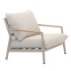 Lola Monaco Lounge Sessel Aluminium Sand Teak / Rope Ivory / Kissen Beige Sunproof® 