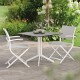 Stern 2x Camillo Balkonklappsessel weiß Textilenbezug silber mit Tisch 80x80 cm Tischplatte Smoky