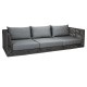 Stern Korpus Sofa 3-Sitzer Corda Kordel platin mit Kissen 100% Polyacryl Dessin seidengrau