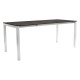 Stern Ausziehtisch 130/180x80 cm Aluminium weiß mit Tischplatte Silverstar Smoky