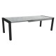 Stern Ausziehtisch 174/234x90 cm Aluminium schwarz matt mit Tischplatte Dekton Lava hellgrau