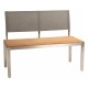 Stern Bank 2-Sitzer Viona Edelstahl mit Teakbelattung FSC®-zertifiziert/Rücken starr Text. Leinen grau