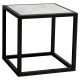 Stern Beistelltisch John 45x45x45 cm Alum. schwarz matt Tischplatte Dekton Lava hellgrau