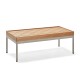 Stern Beistelltisch Coco 80x40x40 cm Aluminium greige Tischplatte Teak FSC®-zertifiziert