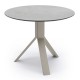 Stern Beistelltisch Freddie Ø 65 cm Aluminium greige Tischplatte Silverstar 2.0 Quartz