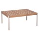 Stern Beistelltisch Taro 80x60x35 cm Aluminium greige Teak