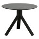 Stern Beistelltisch Freddie Ø 60 cm Alum. schwarz matt mit Tischplatte Silverstar 2.0 Smoky