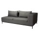 Stern Ecksofa 2,5-Sitzer Taavi Alum. schwarz matt Arml. links/Outdoorstoff seidenschwarz/2 Rückenkissen
