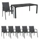 Stern Gartenmöbel Set 6x New Top anthrazit karbon mit Penta Ausziehtisch 160 (210) Slate