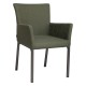 Stern Dining-Sessel Artus Aluminium anthrazit mit Outdoorstoff dunkelgrün/schiefergrau meliert