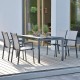 Stern New Levanto  Set 5-teilig Aluminium  anthrazit silber bestehend aus 4 Sesseln mit Classic Tisch Metallic grau 160 cm