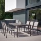 Stern New Levanto Set 7-teilig Aluminium anthrazit silber bestehend aus 6 Sesseln mit Classic Tisch Slate 200 cm