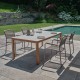 Stern Gartenmöbel-Set Joris warmgrau  5-teilig mit Tisch Teak Tischplatte Dekton Sediment grau
