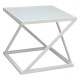 Stern JACKIE Beistelltisch weiß mit Glasplatte
