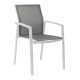 Stern KARI Stapelsessel Aluminium weiß mit Textilenbezug silber und Aluminiumarmlehnen weiß