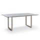 Stern Kufentisch 160x90 cm Aluminium greige mit Tischplatte Silverstar 2.0 Dekor Stone light