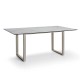 Stern Kufentisch 160x90 cm Aluminium greige mit Tischplatte Silverstar 2.0 Dekor Zement hell