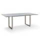 Stern Kufentisch 200x100 cm Aluminium greige mit Tischplatte Silverstar 2.0 Dekor Stone light