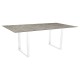 Stern Kufentisch 200x100 cm Aluminium weiß Tischplatte Silverstar 2.0 Slate stone