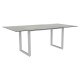 Stern Kufentisch 200x100 cm Aluminium weiß mit Tischplatte Silverstar 2.0 Dekor Quartz