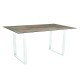 Stern Kufentisch 160x90 cm Aluminium weiß mit Tischplatte Silverstar 2.0 Dekor Ferro
