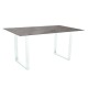Stern Kufentisch 160x90 cm Aluminium weiß mit Tischplatte Silverstar 2.0 Dekor Smoky